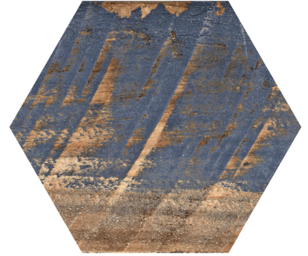 Dlažba jako dřevo Codicer Gauguin Mix 22x25 Hexagonal - modrá