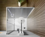 Aqualine Alain čtvercová Sprchová Zástěna 800x800 Mm, Sklo Brick