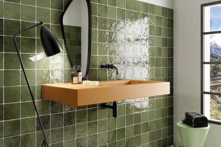Zelený obklad v odstínu khaki Equipe La Riviera Botanical Green 13,2x13,2