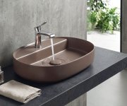 Isvea Infinity Oval Keramické Umyvadlo Na Desku, 60x40cm, Taupe
