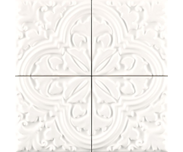 Retro dekor Grazia Formelle Algarve Bianco 13x13 - bílá