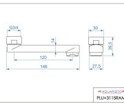 Ramínko Pákové Baterie Plu3115-k, Ploché, 120 Mm PLU+3115RAM-K
