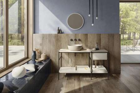 Yorkwood Brown 20x120 ve stylové koupelně (Sant Agostino)