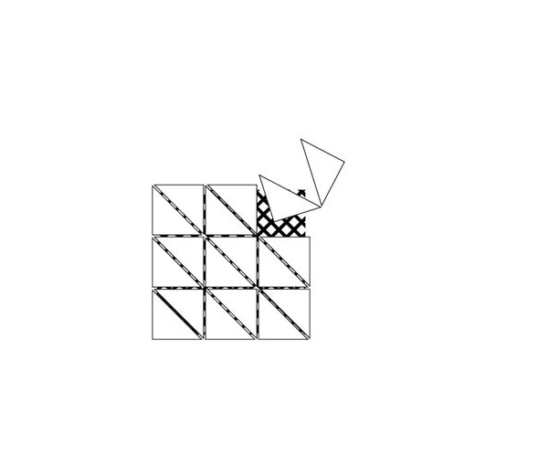 Luxusní mozaika Vogue System Triangoli Interni Caffé 10x10x14 Rett. (30x30) - bílá
