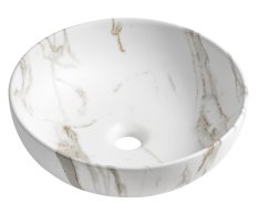 Sapho Rondane Keramické Umyvadlo Na Desku ø 41cm, Bianco Carrara