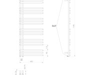 Aqualine Poseidon Otopné Těleso 450x1140mm, černá Mat