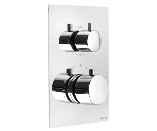 Sapho Kimura Podomítková Sprchová Termostatická Baterie, Box, 3 Výstupy, Chrom