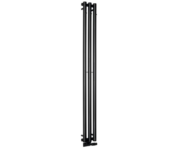Sapho Pilon Otopné Těleso 196x1800mm, Se Třemi Háčky Pro Ručník, černá Mat