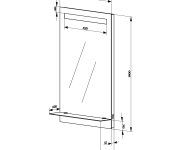 Aqualine Zrcadlo S Led Osvětlením A Policí 50x80cm, Kolébkový Vypínač