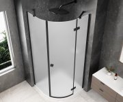Polysan Globe Black čtvrtkruhový Sprchový Kout 800x800mm, Matné Sklo, Pravé