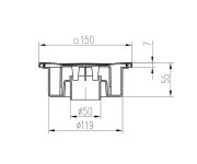 323p-pv Spodní D110, Plastová Mřížka 150x150mm 04880-DNS110P