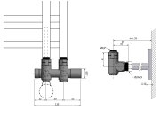 Sapho Twin Combi Připojovací Sada Ventilů Pro Středové Připojení, Pravá, černá Mat