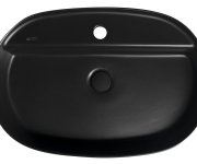Isvea Infinity Oval Keramické Umyvadlo Na Desku, 60x40cm, černá Mat