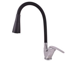 SÁZAVA - Dřezová baterie s flexibilním ramínkem chrom/černá 1/2" SA306.5/13 SA306.5/13