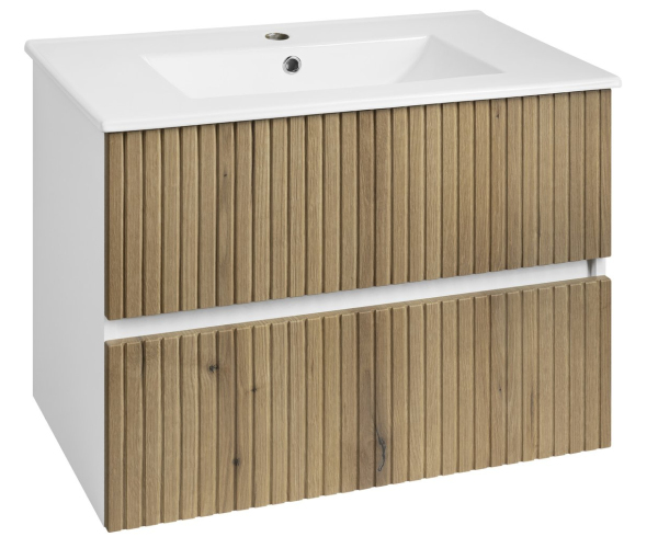 Aqualine Paneda Strip Umyvadlová Skříňka 74,5x55x45,2cm, Dub Emporio