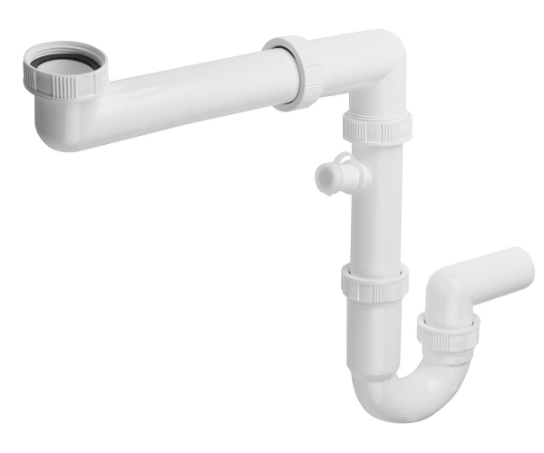 Bruckner Dřezový Sifon šetřící Místo S Odbočkou 6/4", Dn40, Bílá