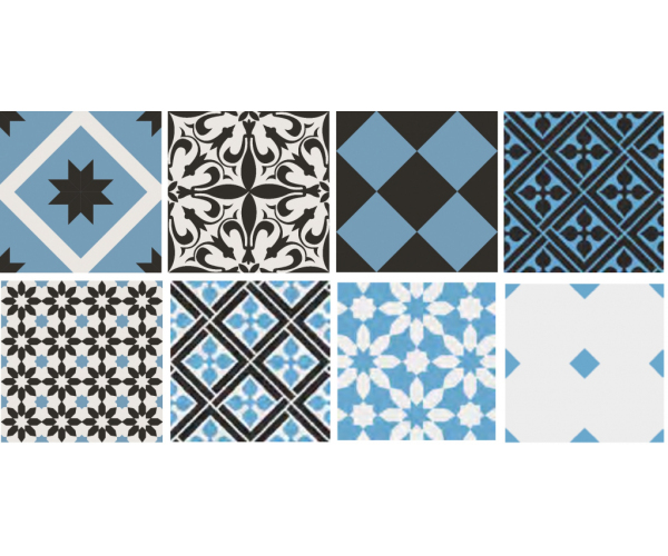 Retro dlažba Da Vinci Porcelain Aqua 20x20