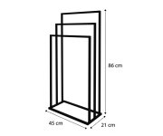 Aqualine Stojan Na Ručníky 450x860x210mm, černá Mat