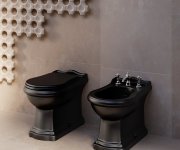 Kerasan Retro Wc Mísa Stojící, 39x61cm, Spodní/zadní Odpad, černá Mat