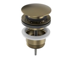 Sapho Umyvadlová Výpust 5/4“, Click-clack, Velká Zátka, 10-65mm, Zlato Mat