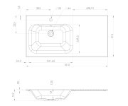 Sapho Lorea Skříňka 100x46x51,5cm (70+30pcm), Levá, Bílá Mat