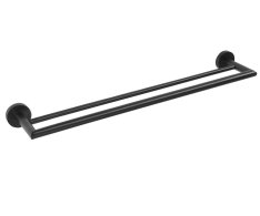 Sapho X-round Black Dvojitý Držák Ručníků 600mm, černá Mat