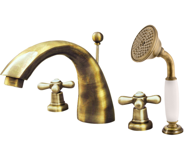 Vanová baterie 4-otvorová MORAVA RETRO Stará mosaz (Bronz) 3/8" MK169.0SSM