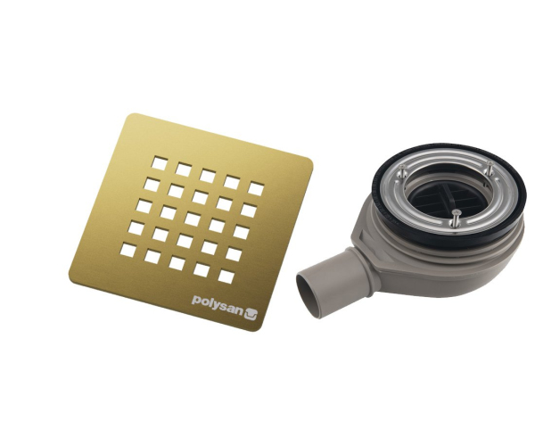 Polysan Treneca Vaničkový Sifon, Průměr Otvoru 90mm, Dn40, Krytka Zlato Mat