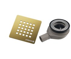 Polysan Treneca Vaničkový Sifon, Průměr Otvoru 90mm, Dn40, Krytka Zlato Mat