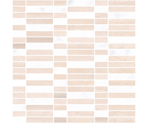 Mozaika jako mramor 41zero42 Italic Travertino Mosaic MIX B 30x30 - růžová