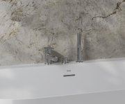 Vanová baterie na okraj vany Spring, 3-otvorová - SG 026.00CR Vanová stojánková 3-otvorová baterie se sprchovým setem, chrom X070529