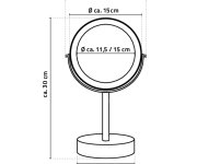 Ridder Daisy Kosmetické Zrcátko Na Postavení Led, ø 150mm, Oboustranné, Chrom