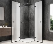 Polysan Globe Gun Metal Obdélníkový Sprchový Kout 1200x900mm, Rohový Vstup, Matné Sklo