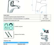Umyvadlová Stojánková Baterie Bez Uzávěru Sifonu, Klik-klak - Chrom - Perla PR3120