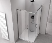 Polysan Thron Round Obdélníkový Sprchový Kout 1100x900mm, Kulaté Pojezdy, Rohový Vstup