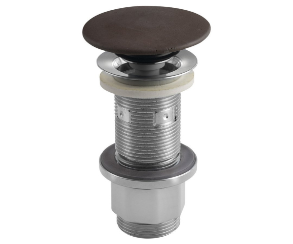 Sapho Umyvadlová Výpust 5/4“, Click-clack, Betonová Zátka, 10-80mm, Tmavě Hnědá Mat