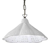 Sapho Lampedusa Závěsné Svítidlo E27, 60w, 230v, Ip21, Keramické Stínítko 39cm, Mosazný řetěz