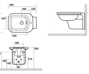 Kerasan Waldorf Bidet Závěsný 37x55cm, černá Mat
