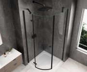Polysan Globe Black čtvrtkruhový Sprchový Kout 1000x1000mm, čiré Sklo, Levé