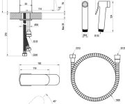 Umyvadlová baterie s bidetovou sprškou - BM 011.01CR Umyvadlová stojánková baterie 144 mm s bidetovou sprškou a držákem na zeď, bez výpusti, chrom X070165