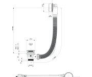 Polysan Vanová Souprava, Bovden, Délka 1200mm, Zátka 72mm, Gun Metal