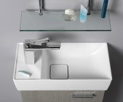Sapho Maxx Umývátko Se Záklopem 47x24cm, Litý Mramor, Levé, Bílá