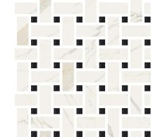 Fioranese Marmorea Bianco Calacatta effect MOSAICO INTRECCIO 30x30 Luc. Rett.