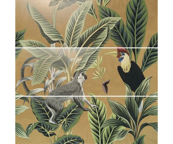 Vzorovaný dekor APE Silk Decor Decor Set (3) ABC Toucan Ocre 40x120 (skladem)