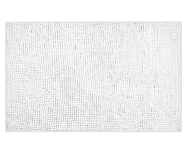 Aqualine Chenill Koupelnová Předložka 50x80cm, 100% Polyester, Bílá
