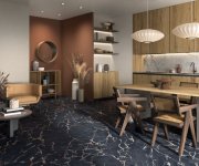 Dlažba jako mramor ABK Sensi Signoria Port Gold 120x120 Lux. Rett. - černá