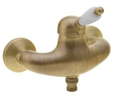 Sapho Kirké White Nástěnná Sprchová Baterie, Bílá Páčka, Bronz