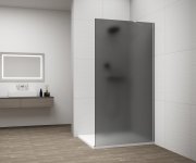 Polysan Esca Chrome Jednodílná Sprchová Zástěna K Instalaci Ke Stěně, Kouřové Matné Sklo, 800 Mm