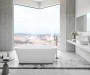 Vana Solo - Vana Solo 178x80, volně stojící, bílá, krytka přepadu a odtoku bílá XC00100050