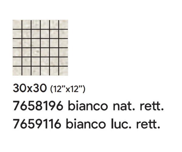 Mozaika jako kámen Saime Frammenta Bianco 30x30 Mosaico Luc. Rett. - bílá